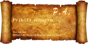 Pribill Alberta névjegykártya